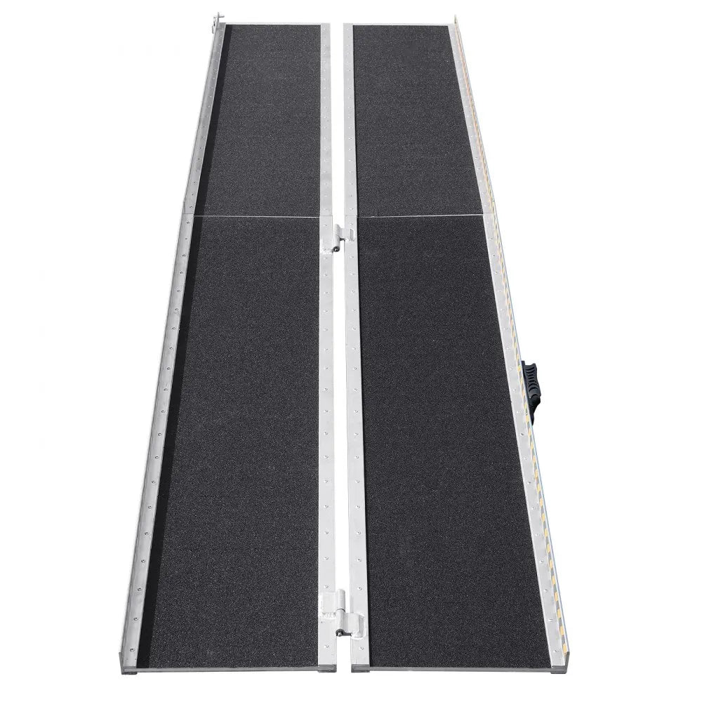 VEVOR Portable Wheelchair Ramp, 10 ft 800 lbs Capacity, Non-Slip Aluminum Folding Threshold Ramp, Foldable Mobility Scooter Ramp Wheel Chair Ramp, Handicap Ramp for Home Steps, Stairs, Doorways, Curbs