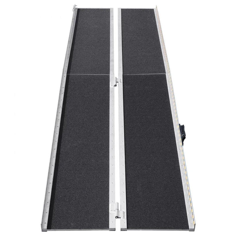VEVOR Portable Wheelchair Ramp, 10 ft 800 lbs Capacity, Non-Slip Aluminum Folding Threshold Ramp, Foldable Mobility Scooter Ramp Wheel Chair Ramp, Handicap Ramp for Home Steps, Stairs, Doorways, Curbs
