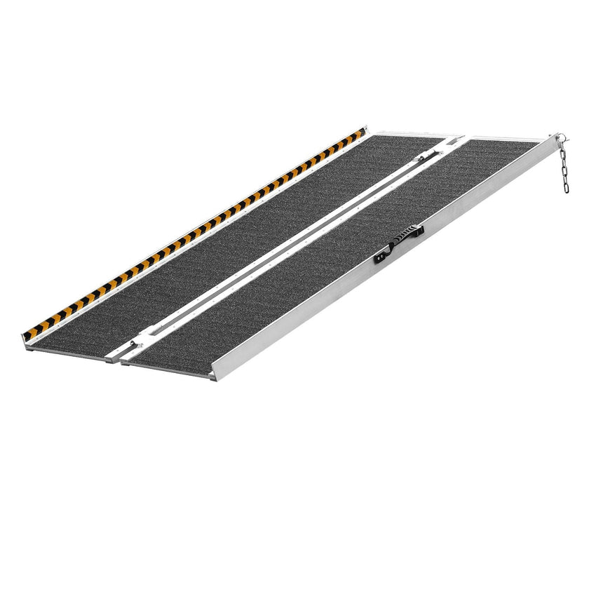 VEVOR Portable Wheelchair Ramp, 4 ft 800 lbs Capacity, Non-Slip Aluminum Folding Threshold Ramp, Foldable Mobility Scooter Ramp Wheel Chair Ramp, Handicap Ramp for Home Steps, Stairs, Doorways, Curbs
