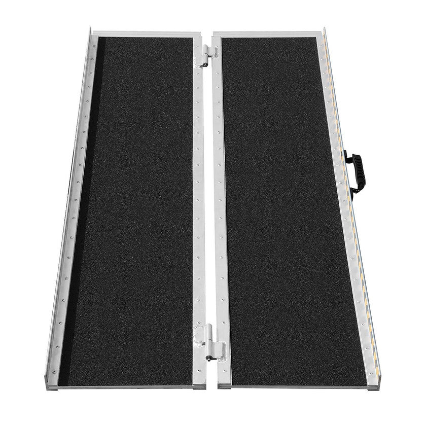 VEVOR Portable Wheelchair Ramp, 4 ft 800 lbs Capacity, Non-Slip Aluminum Folding Threshold Ramp, Foldable Mobility Scooter Ramp Wheel Chair Ramp, Handicap Ramp for Home Steps, Stairs, Doorways, Curbs