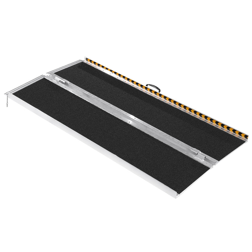 VEVOR Portable Wheelchair Ramp, 6 ft 800 lbs Capacity, Non-Slip Aluminum Folding Threshold Ramp, Foldable Mobility Scooter Ramp Wheel Chair Ramp, Handicap Ramp for Home Steps, Stairs, Doorways, Curbs