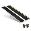 7FT Portable Wheelchair Ramp, Folding Aluminum Handicap Ramp with Non-Slip Surface, 800 lb Capacity