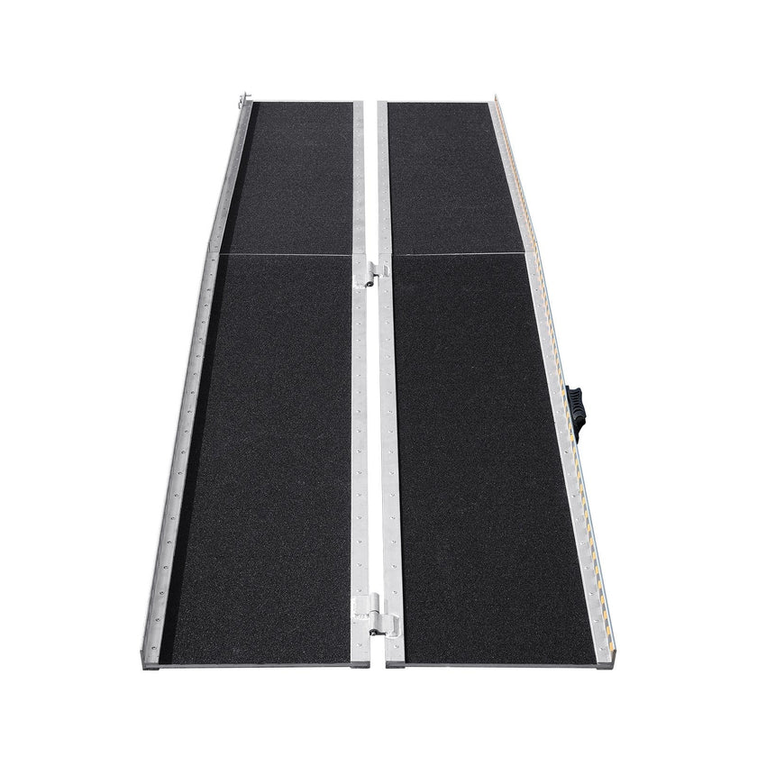 VEVOR Portable Wheelchair Ramp, 8 ft 800 lbs Capacity, Non-Slip Aluminum Folding Threshold Ramp, Foldable Mobility Scooter Ramp Wheel Chair Ramp, Handicap Ramp for Home Steps, Stairs, Doorways, Curbs