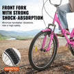 VEVOR Folding Adult Tricycle, 26-Inch Adult Folding Trikes, Carbon Steel 3 Wheel Cruiser Bike with Large Basket & Adjustable Seat, Shopping Picnic Foldable Tricycles for Women, Men, Seniors (Pink)