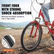 VEVOR Folding Adult Tricycle, 24-Inch Adult Folding Trikes, Carbon Steel 3 Wheel Cruiser Bike with Large Basket & Adjustable Seat, Shopping Picnic Foldable Tricycles for Women, Men, Seniors (Red)