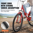 VEVOR Folding Adult Tricycle, 26-Inch 7-Speed Adult Folding Trikes, Carbon Steel 3 Wheel Cruiser Bike with Basket & Adjustable Seat, Shopping Picnic Foldable Tricycles for Women, Men, Seniors (Red)