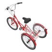 VEVOR Folding Adult Tricycle, 26-Inch 7-Speed Adult Folding Trikes, Carbon Steel 3 Wheel Cruiser Bike with Basket & Adjustable Seat, Shopping Picnic Foldable Tricycles for Women, Men, Seniors (Red)
