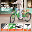 VEVOR Folding Adult Tricycle, 26-Inch 7-Speed Adult Folding Trikes, Carbon Steel 3 Wheel Cruiser Bike with Basket & Adjustable Seat, Shopping Picnic Foldable Tricycles for Women, Men, Seniors (Green)