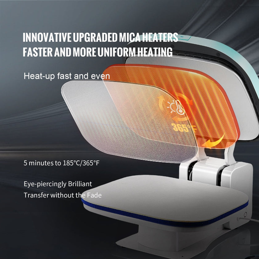 VEVOR Auto Heat Press, Smart Heat Press Machine for T-Shirts, Knob Design Easy Press, Large Mica Heat Plate, Heat Up Fast, Professional Heat Press for Sublimation, Vinyl, Heat Transfer Projects 15x12