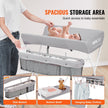 VEVOR Baby Changing Table, Folding Diaper Changing Station with Lockable Wheels, Portable Changing Table 3-level Adjustable Heights, with Storage Basket & Hanging Racks for Newborns & Infant