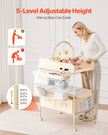 VEVOR Foldable Baby Changing Diaper Station with Side Basket & Hanging Rod Beige