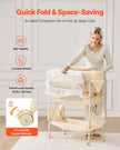 VEVOR Foldable Baby Changing Diaper Station with Side Basket & Hanging Rod Beige