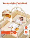 VEVOR Foldable Baby Changing Diaper Station with Side Basket & Hanging Rod Beige