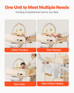 VEVOR Foldable Baby Changing Diaper Station with Side Basket & Hanging Rod Beige