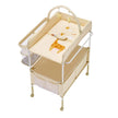 VEVOR Foldable Baby Changing Diaper Station with Side Basket & Hanging Rod Beige