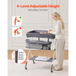 VEVOR Foldable Baby Changing Diaper Station with Side Basket & Wheels Dark Gray