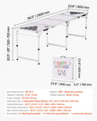 8 Foot Portable Beer Pong Table – Folding Tailgate Table with Cup Holes, Dry Erase Markers & Carrying Handles – White