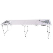 8 Foot Portable Beer Pong Table – Folding Tailgate Table with Cup Holes, Dry Erase Markers & Carrying Handles – White