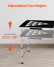 8 Foot Portable Beer Pong Table – Foldable Tailgate Table with Carrying Handles, 6 Pong Balls & Adjustable Height – Black