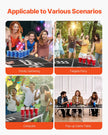 8 Foot Portable Beer Pong Table – Foldable Tailgate Table with Carrying Handles, 6 Pong Balls & Adjustable Height – Black