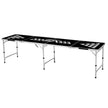 8 Foot Portable Beer Pong Table – Foldable Tailgate Table with Carrying Handles, 6 Pong Balls & Adjustable Height – Black