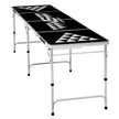 8 Foot Portable Beer Pong Table – Foldable Tailgate Table with Carrying Handles, 6 Pong Balls & Adjustable Height – Black