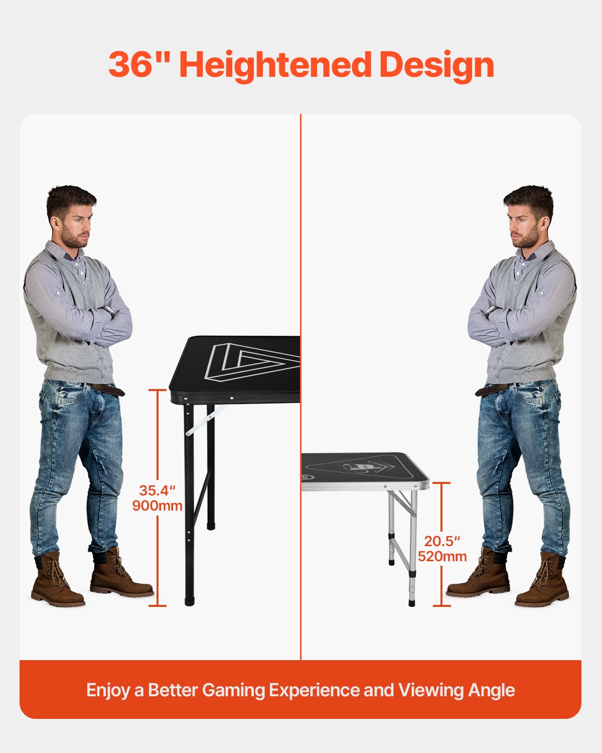 VEVOR 8' Portable Beer Pong Tailgate Table Party Drinking Game Carrying Handle