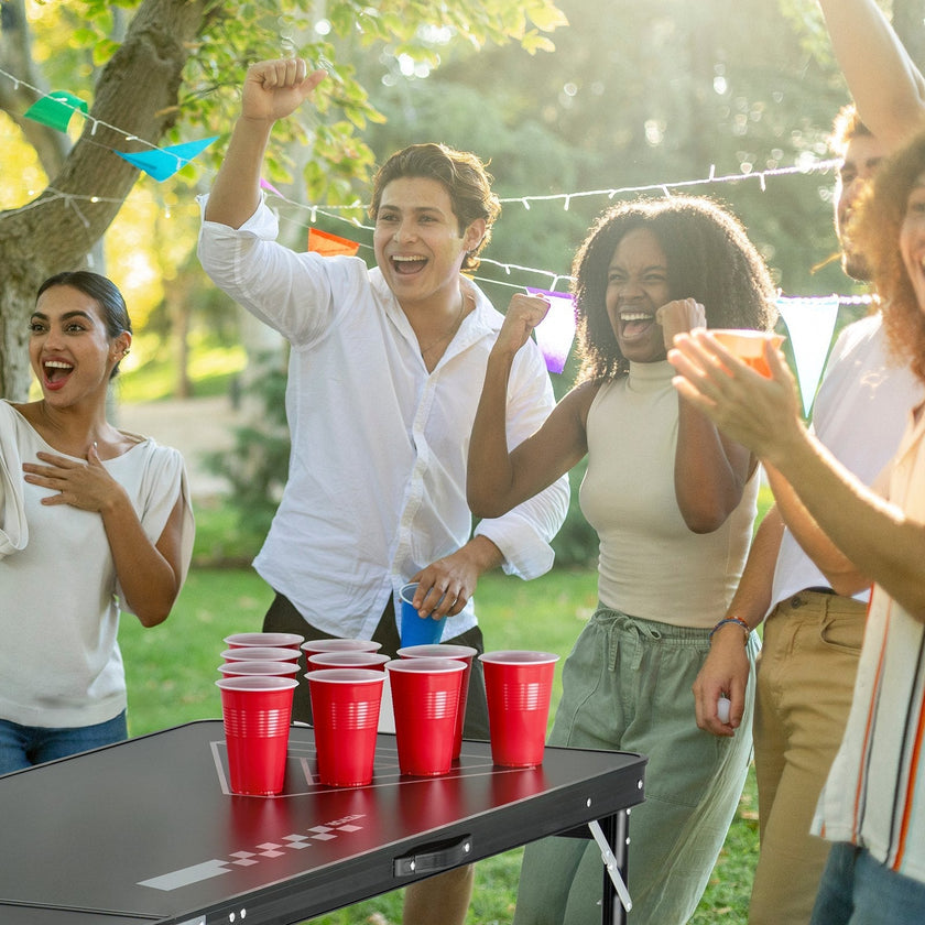 VEVOR 8' Portable Beer Pong Tailgate Table Party Drinking Game Carrying Handle