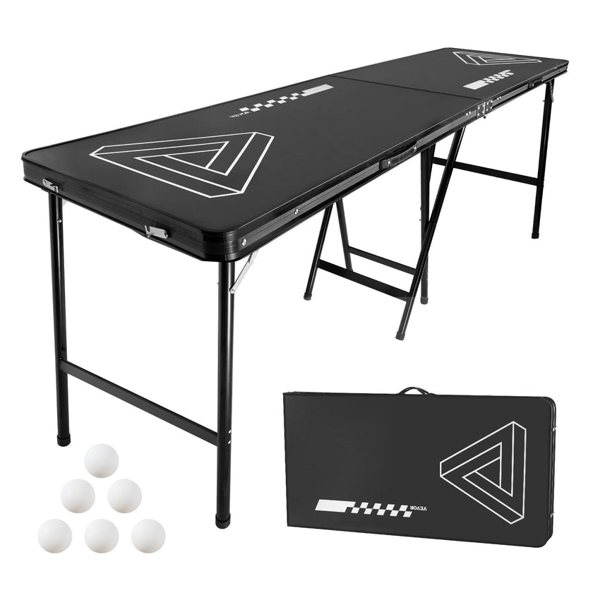 VEVOR 8' Portable Beer Pong Tailgate Table Party Drinking Game Carrying Handle