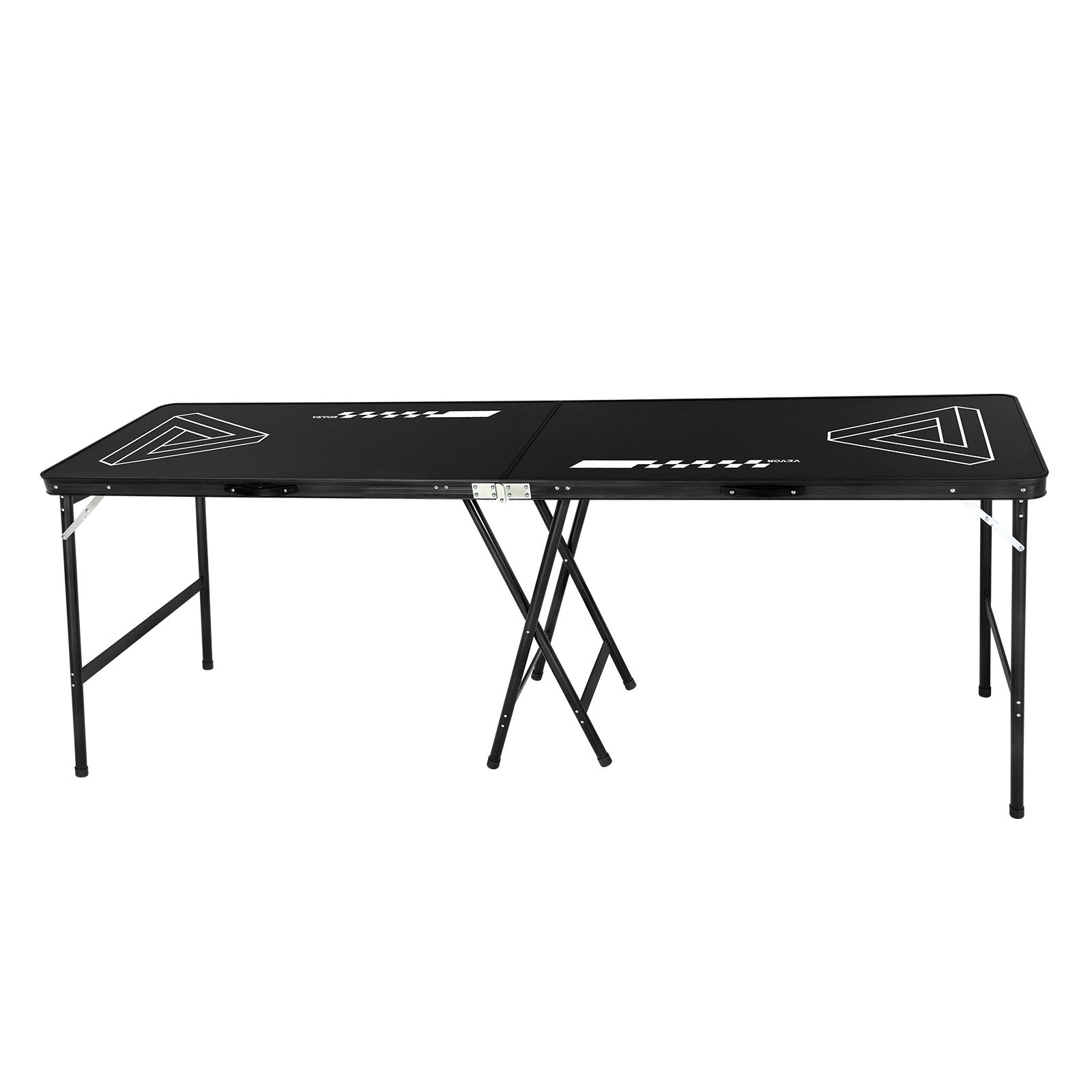 VEVOR 8' Portable Beer Pong Tailgate Table Party Drinking Game Carrying Handle