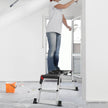 VEVOR Folding Work Platform, 660 lbs Load Capacity, Aluminum Drywall Stool Ladder, Heavy Duty Work Bench w/ Non-Slip Feet, Ideal for Washing Vehicles, Cleaning, Painting, Decorating