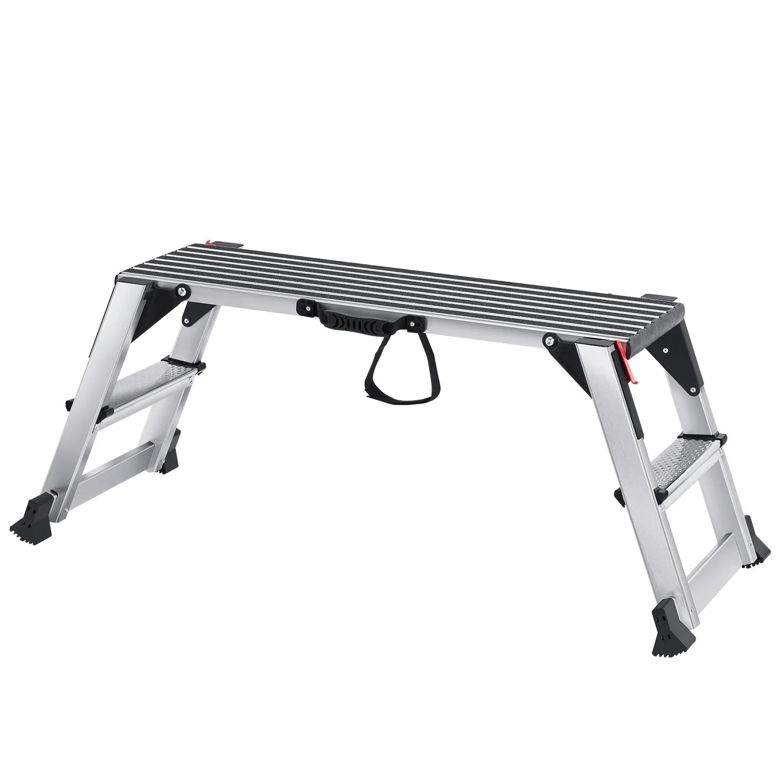 VEVOR Folding Work Platform, 660 lbs Load Capacity, Aluminum Drywall Stool Ladder, Heavy Duty Work Bench w/ Non-Slip Feet, Ideal for Washing Vehicles, Cleaning, Painting, Decorating