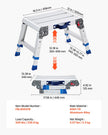 Folding Work Platform – Adjustable Height Aluminum Step Stool & Portable Work Bench, 500 lb Capacity