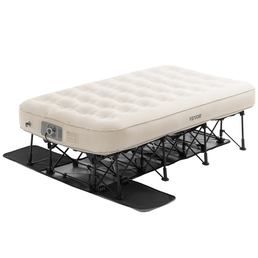 VEVOR Air Mattress with Frame & Built-in Pump 1 Person Inflatable Mattress 300lb
