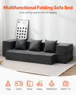 VEVOR Folding Sofa Bed 3-in-1 Foldable Couch Bed with 3 Pillows Dark Grey Twin
