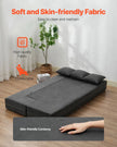 VEVOR Folding Sofa Bed 3-in-1 Foldable Couch Bed with 3 Pillows Dark Grey Twin