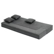 VEVOR Folding Sofa Bed 3-in-1 Foldable Couch Bed with 3 Pillows Dark Grey Twin