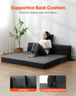 VEVOR Folding Sofa Bed 3-in-1 Foldable Couch Bed with 2 Pillows Dark Grey Queen