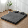 VEVOR Folding Sofa Bed 3-in-1 Foldable Couch Bed with 2 Pillows Dark Grey Queen