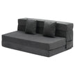 VEVOR Folding Sofa Bed 3-in-1 Foldable Couch Bed with 2 Pillows Dark Grey Queen