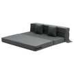 VEVOR Folding Sofa Bed 3-in-1 Foldable Couch Bed with 2 Pillows Dark Grey Queen