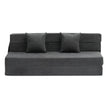 VEVOR Folding Sofa Bed 3-in-1 Foldable Couch Bed with 2 Pillows Dark Grey Queen