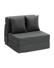 VEVOR Folding Sofa Bed 3-in-1 Foldable Couch Bed with 2 Pillows Dark Grey Single