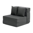 VEVOR Folding Sofa Bed 3-in-1 Foldable Couch Bed with 2 Pillows Dark Grey Single
