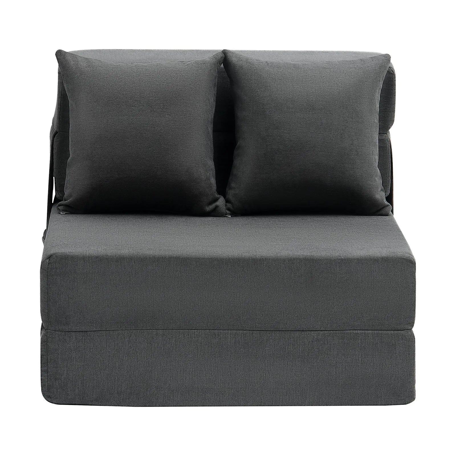 VEVOR Folding Sofa Bed 3-in-1 Foldable Couch Bed with 2 Pillows Dark Grey Single