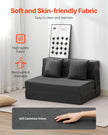 VEVOR Folding Sofa Bed 3-in-1 Foldable Couch Bed with 2 Pillows Dark Grey Twin