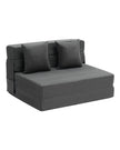 VEVOR Folding Sofa Bed 3-in-1 Foldable Couch Bed with 2 Pillows Dark Grey Twin
