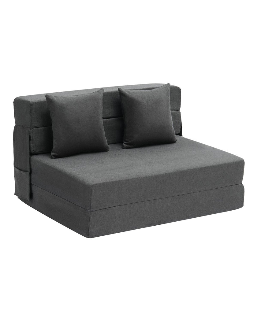 VEVOR Folding Sofa Bed 3-in-1 Foldable Couch Bed with 2 Pillows Dark Grey Twin