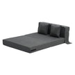 VEVOR Folding Sofa Bed 3-in-1 Foldable Couch Bed with 2 Pillows Dark Grey Twin
