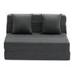 VEVOR Folding Sofa Bed 3-in-1 Foldable Couch Bed with 2 Pillows Dark Grey Twin